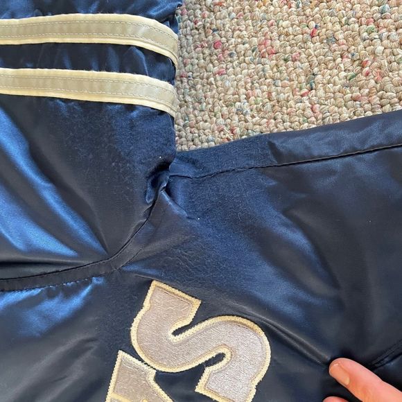 Vintage Dallas Cowboys Starter Jacket NFL Football Texas Embroidered Bomber Jack - Picture 9 of 14